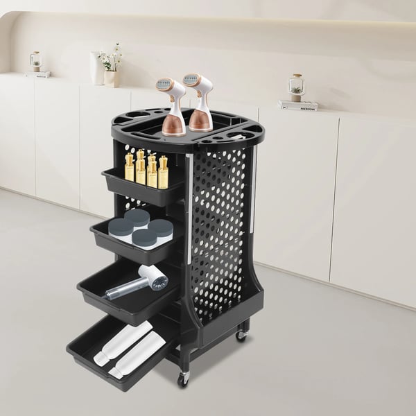 Salon Opbevaringsvogn, Mobil Design, Holdbar Konstruktion,sort