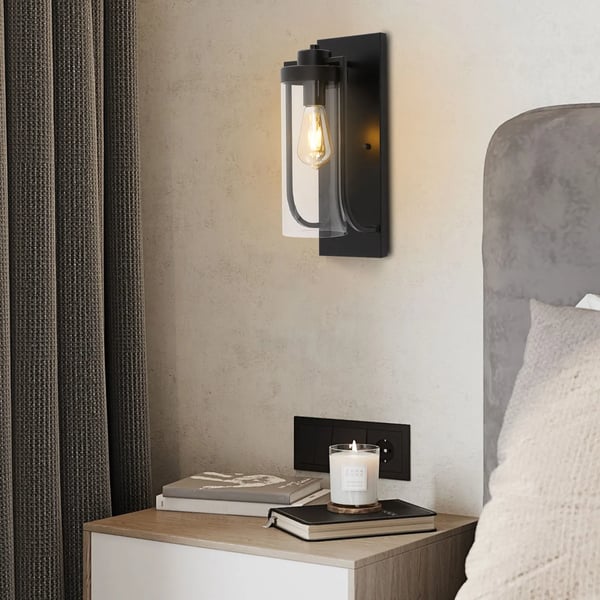 Væglampe, jern og glas materiale, 15*16*40 cm dimensioner, vægmonteret design, understøtter E27 pære op til 40W, 220V spænding