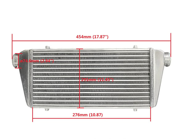 Aluminium Intercooler, Kompakt Design 280x300x70mm, 3 Tommer Indløb/Udløb, Holdbar Konstruktion