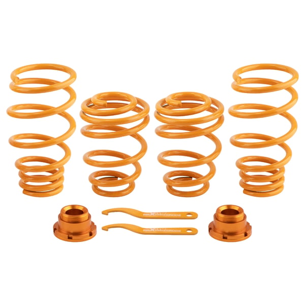 Coilover affjedringskit, justerbar højde 0 mm-60 mm, fjederhastighed foran 3 kg/mm, fjederhastighed bag 4 kg/mm, dimensioner 70cm x 50cm x 19cm