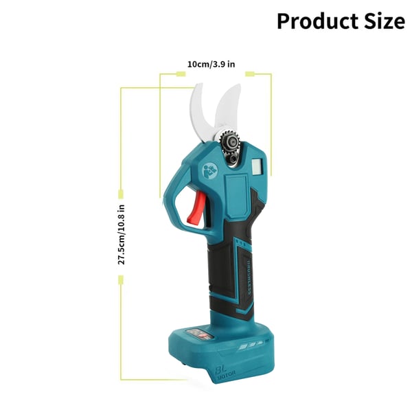 Elektriska beskärningssaxar, trådlös design, ergonomiskt handtag, 1 batteri