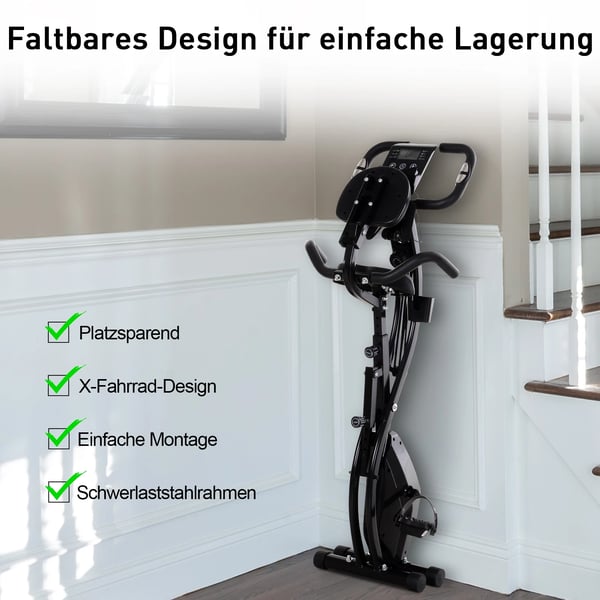 Træningscykel, 8-niveau modstand, sammenfoldeligt design,T3323P311235