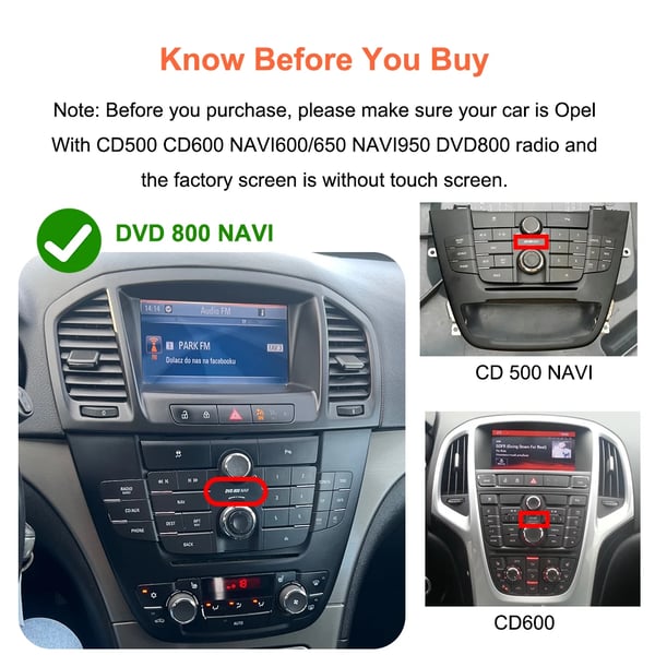 CarPlay Interface Decoder, Passer til Opel CD500, Opel CD600, Opel NAVI600, Opel DVD800, Plug-and-Play Installation