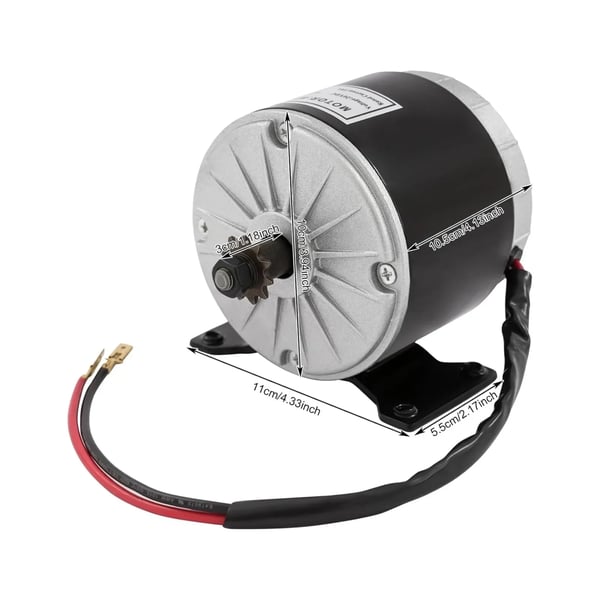 Elektrisk motor, 350W effekt, DC 24V, 2750 RPM, høj moment, CE-certificeret