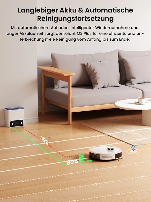 Robotti-imuri, 6000 Pa imuteho, älykäs navigointi,M2L PLUS