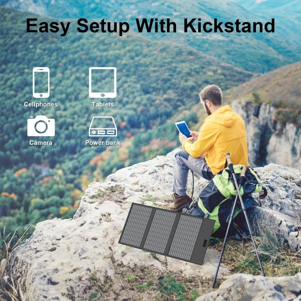 Solpanel, Bærbart Design, Høj Effektivitet,45W Solarpanel