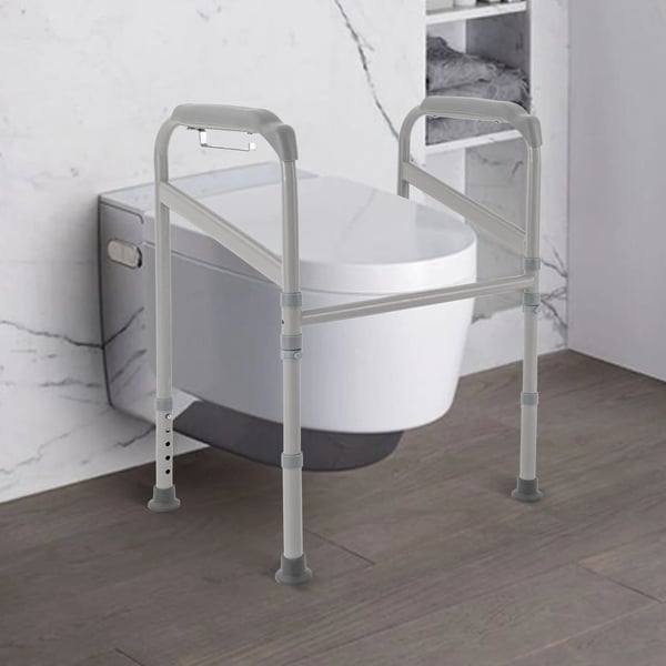 Toilet Støttehjælp, Justerbar Højde, Sammenklappeligt Design,Hvid