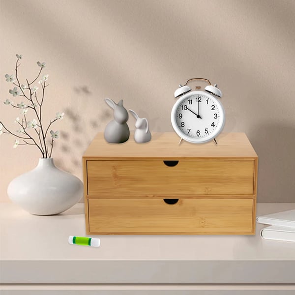 Bamboo Skrivebordsorganisator, Naturligt Træ, Minimalistisk Design,Træ