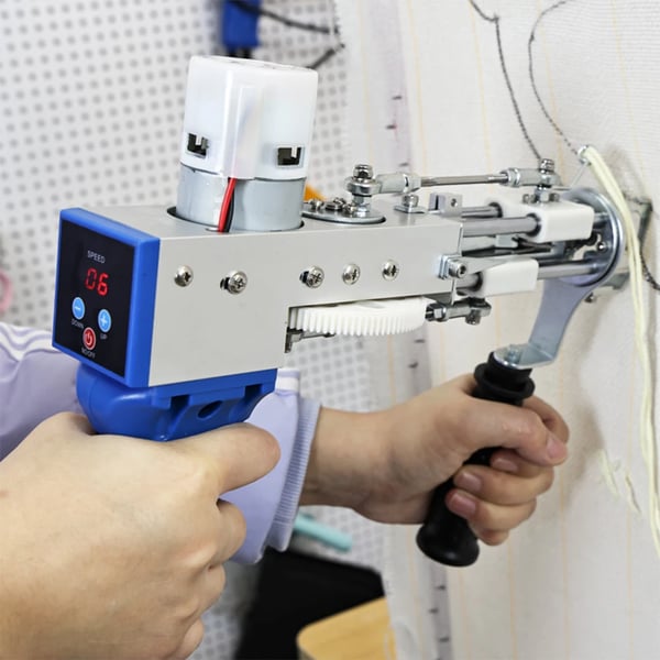 Elektrisk Tæppe Tufting Pistol, Justerbar Hastighed 10-40 Sting/sek, 2-i-1 Klip og Løkke Pile,Digital Display Kit2