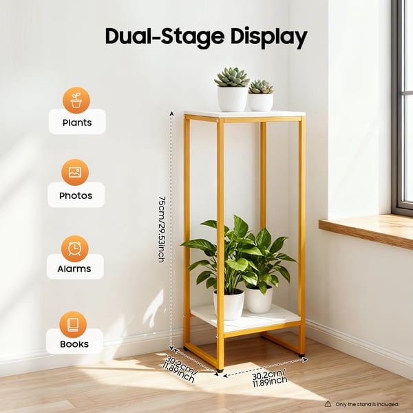 Blomsterställning, Två-nivådesign, Hållbart Material, Guld