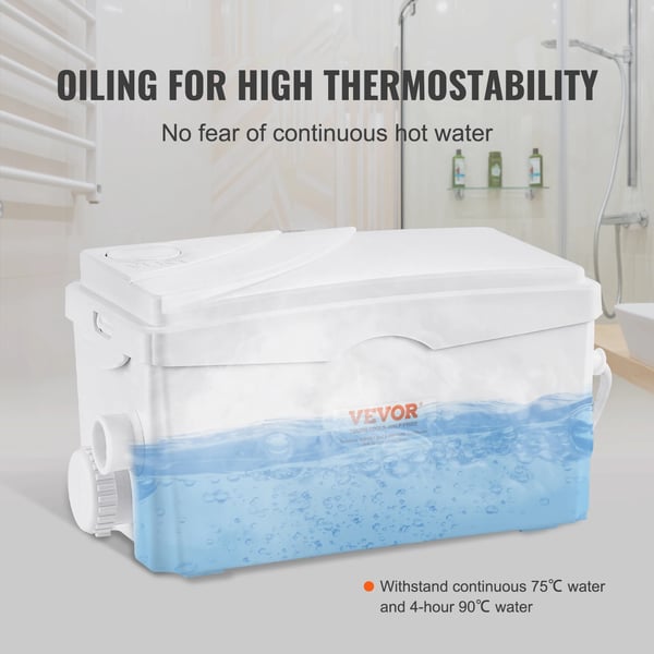 Maceratorpumpe 350W, Høj Flow 6000 L/t, 23 ft Hovedløft