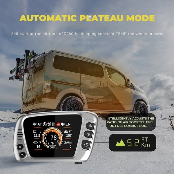 Autolämmitin, LCD-näyttö, Bluetooth-kaukosäädin, A2302B