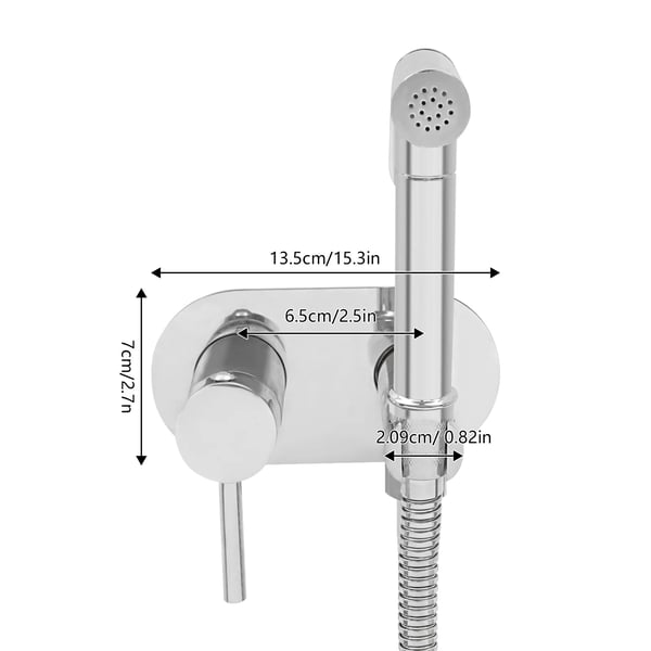 Håndholdt bidet sprøjte, vægmonteret, justerbar vandtemperatur,Lys Grå