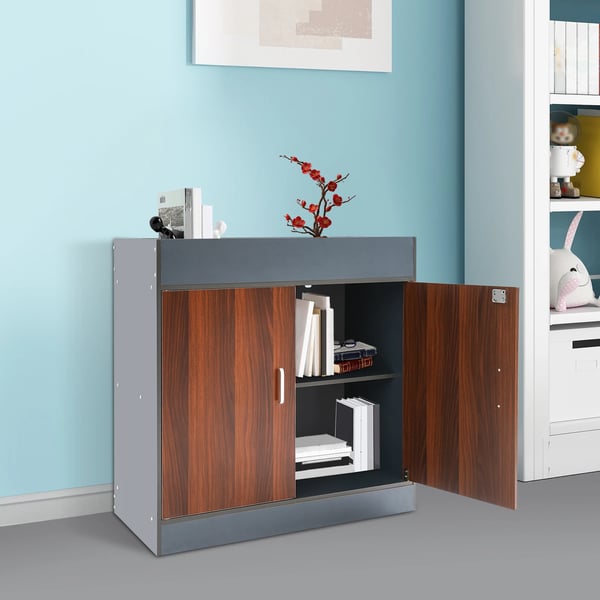 Opbevaringsskab, Låselig Dør, Moderne Design,Egefarve