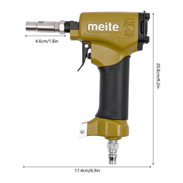 Pneumatisk Nailer, Aluminiumlegering, 54 Nagelkapacitet, 11,7 mm Nagelhætte Diameter,Appelsin