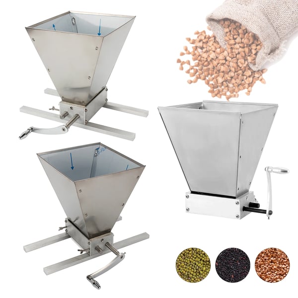 Maltti-kvarnkross, rulle i rostfritt stål, justerbart rullavstånd 0.1-2.5mm, malningshastighet 8lbs/min, total höjd 260mm, inmatningsöppningens storlek 220mm x 210mm