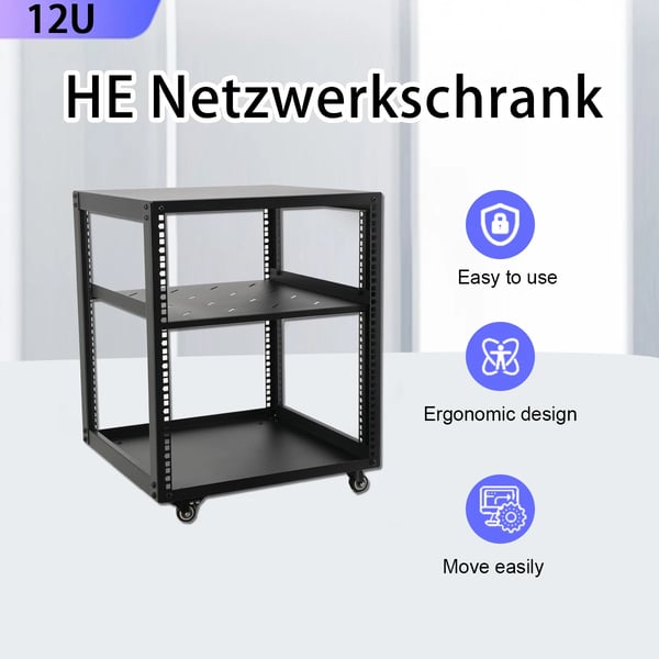 Åben Ramme Server Rack, Justerbar Dybde, Mobil Design, Pladsbesparende