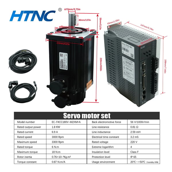 Servo motor, 1,8 kW, 3000 RPM, 6 Nm,1.8kw 6Nm 3000rpm