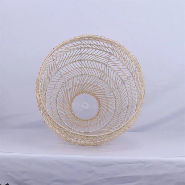 Riippuvalaisin, bambu- ja puurakenne, säädettävä kaula,Dia 35CM, Ei lamppua