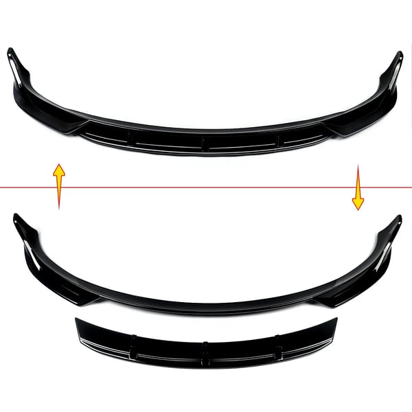 Front Bumper Lip Spoiler Splitter, Nem Installation, Aggressiv Stil Opgradering,glans sort