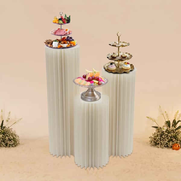 Pedestal Stande, Moderne Design, Alsidig til Begivenheder,Cremehvid