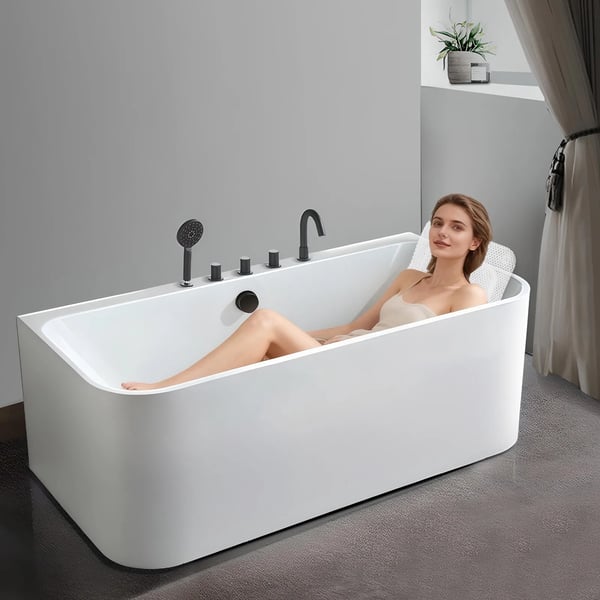 Badekar Mat, Ergonomisk Pude, Skridsikker Design,HVID