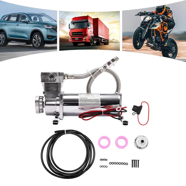 Luftfjädringskompressor, 200PSI, 50L/min Flödeshastighet,Silver