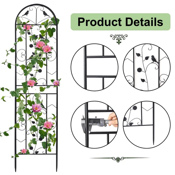Trellis Havehegn, Holdbar Metal Konstruktion, Nem at Samle,sort
