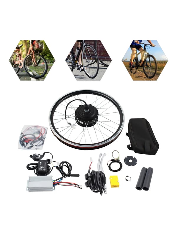 Elektrisk Cykel Ombygningskit, Børsteløs Motor, LED Skærm Inkluderet,HW-HJWJL-436