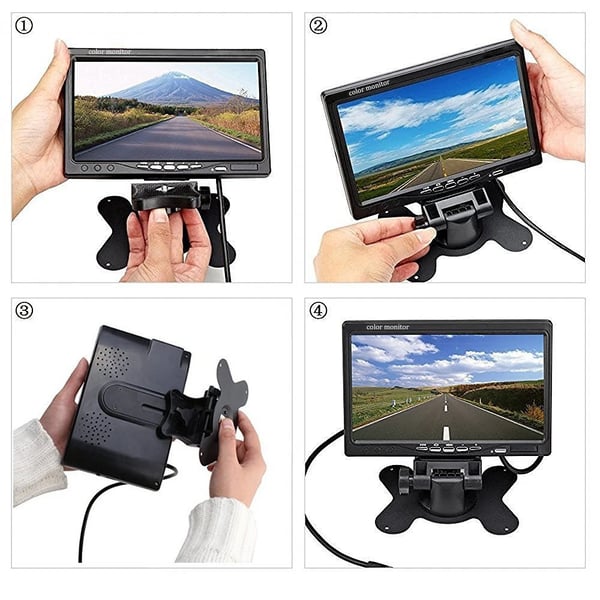 Auton näyttö, kaksoiskamerajärjestelmä, vedenkestävä muotoilu,Monitori, jossa on 2 kameraa