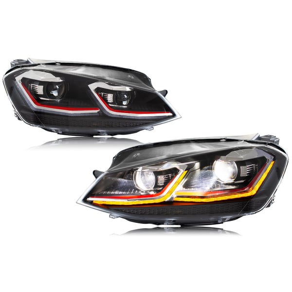LED-ajovalot, yhteensopivat Volkswagen VW Golf VII Golf MK7 TSI TDI 2012-2017, dynaaminen vilkku, vedenkestävä, CE-sertifioitu