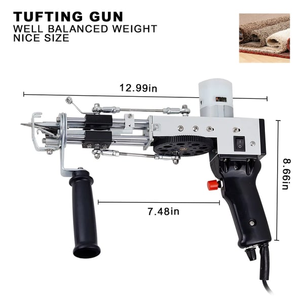 Elektrisk Tufting Pistol, Justerbar Højde på Pile, Højhastighedsydelse,EU STIK