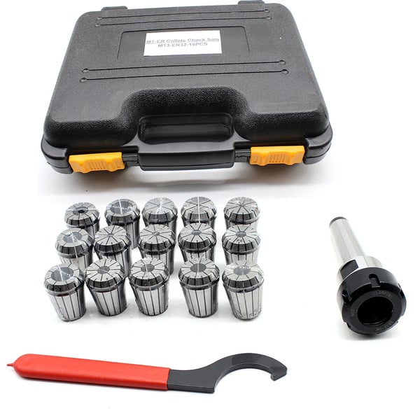MT3 ER32 Chuck-set, 15 colletter ingår, hög precision, hållbara material