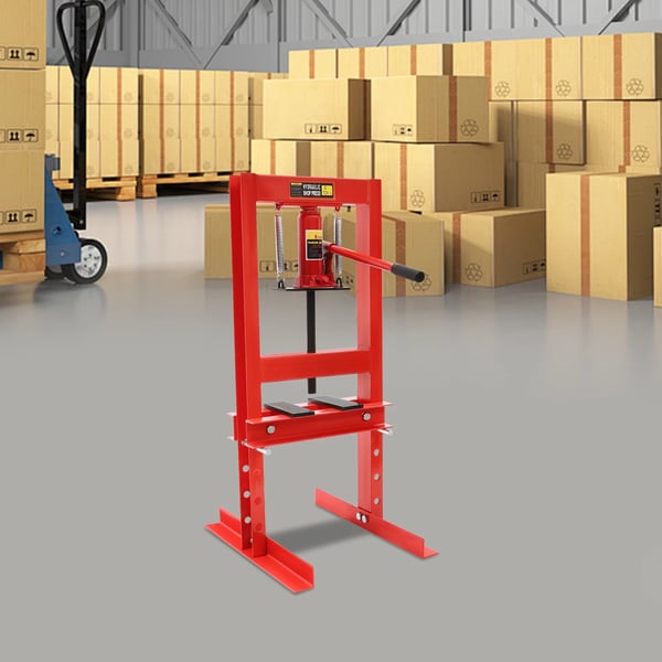 Hydraulisk Presse, Justerbar Højde, Høj Stabilitet,Rød