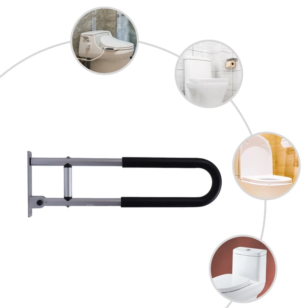 Toilet Greb Bar, Aluminiumlegering, 120 kg Belastning, Vægmontering,HVID
