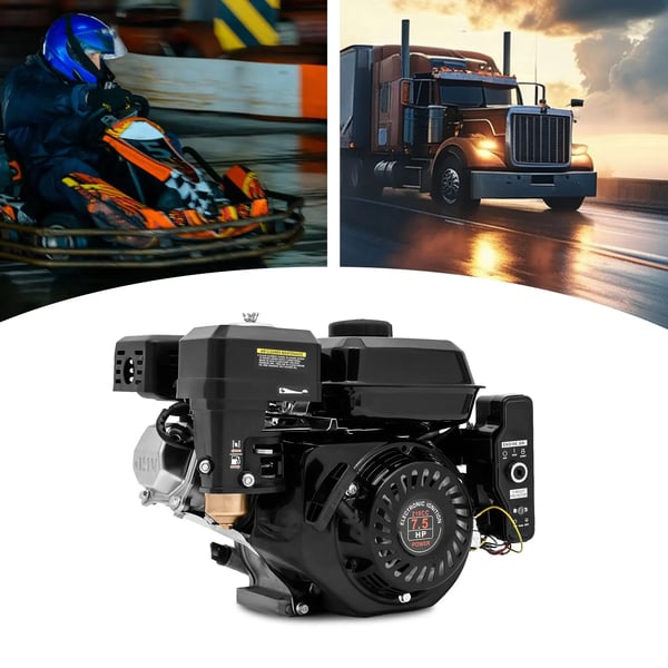 Benzinmotor, 212cc, 7,5 HK, 3600 RPM, Elektrisk Start, Kompatibel med Go-karts og Generatorer