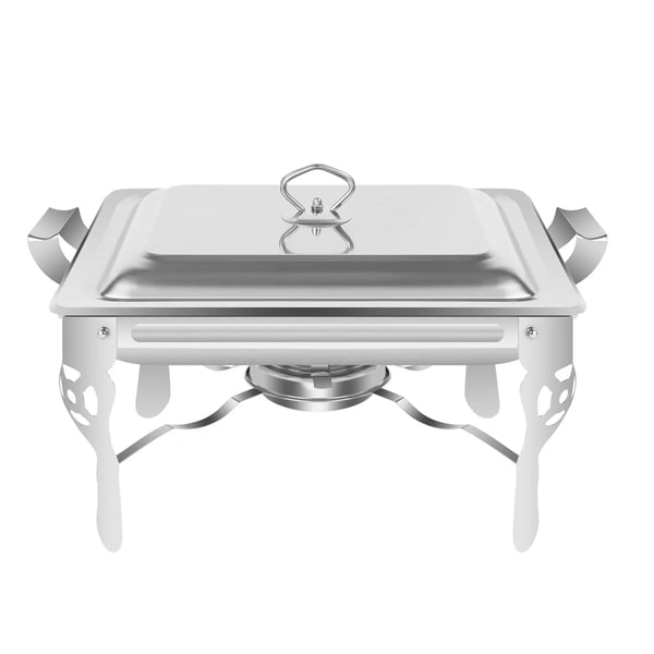 Chafing Dish, Rustfrit Stål, 6 Liter Kapacitet, 40 cm x 25 cm x 20 cm, Dobbeltvægget Isolering, Elegant Design