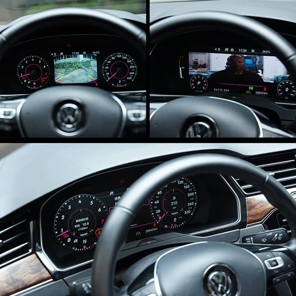 Digitalt Dashboard Cluster, Kompatibel med Amarok 2017-2020, 12,3 Tommer LCD, Indbygget GPS,GRÅ