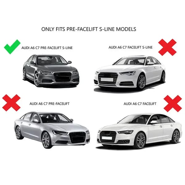 Sumuvalon ritilä, hunajakennomuotoilu, suora istuvuus Audi A6 C7:lle,vasen ja oikea