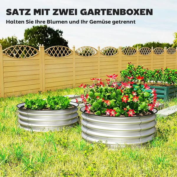 Hævet Bed Plantekasse, Metalmateriale, 48" L x 24" B x 30" H, Vægtkapacitet 220 lbs, Egnet til Blomster og Urter, Kræver Mindre Samling