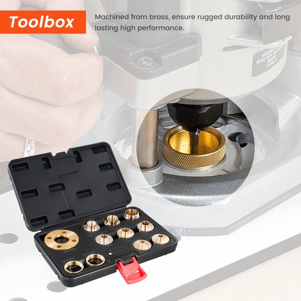 Brass Template Guide Kit, 11-delarsset, Precision Routing, Hållbar Design