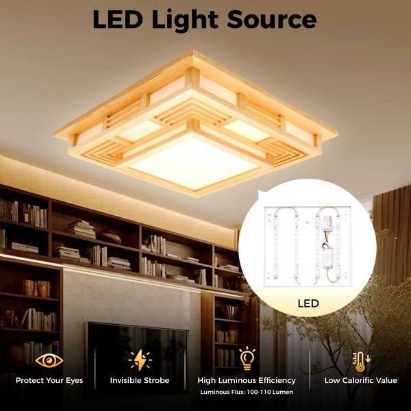 Loftlampe, Japansk Stil, Fjernbetjent,HVID