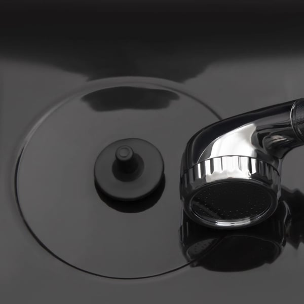 Mobil Hårvaskebassin, Dobbelt Spand Design, Justerbar Højde, Elektrisk Pumpe Inkluderet,sort