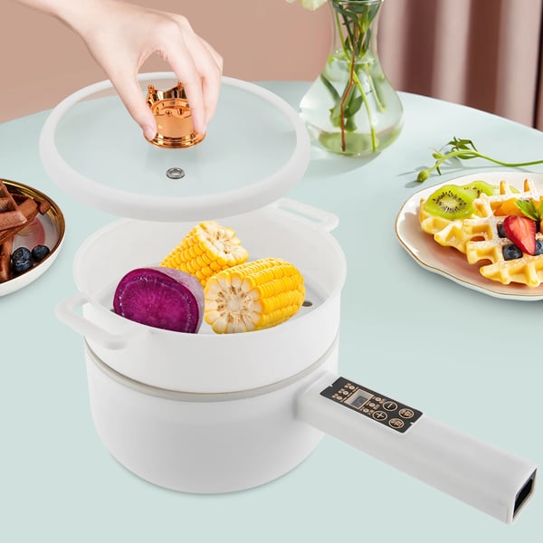 Elektrisk Kokk, Multifunktionell Matlagning, Non-Stick Design,VIT