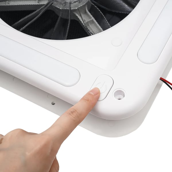 12V Karavaanikatto Tuuletin, Hiljainen Toiminta, Energiatehokas,VALKOINEN