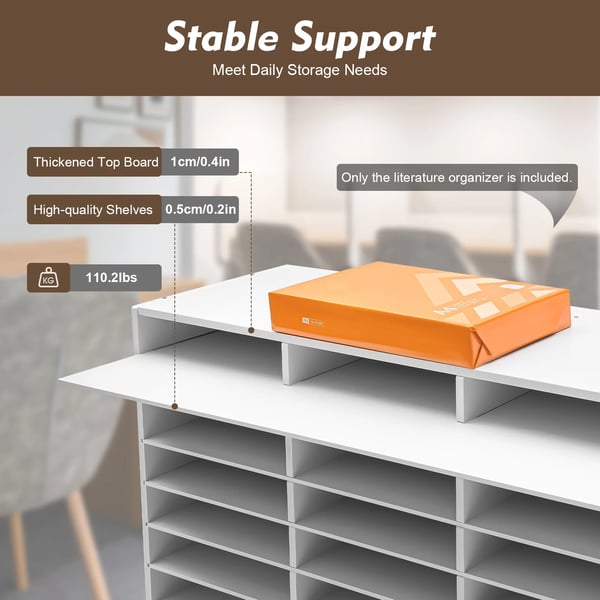 Desktop Litteraturorganisator, Stor Opbevaringskapacitet, Holdbar PVC-konstruktion,HVID