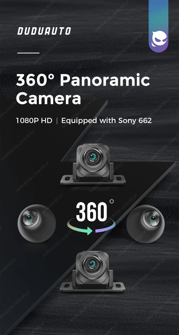 360 Kamera, AHD 1080P, IP68 Vesitiivis,DUDUAUTO 360 Cam