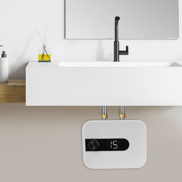 Elektrisk Vandvarmer, Øjeblikkelig Varmt Vand, Kompakt Design,HVID
