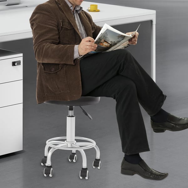 Justerbar Drejestol, Ergonomisk Design, 150kg Kapacitet,sort