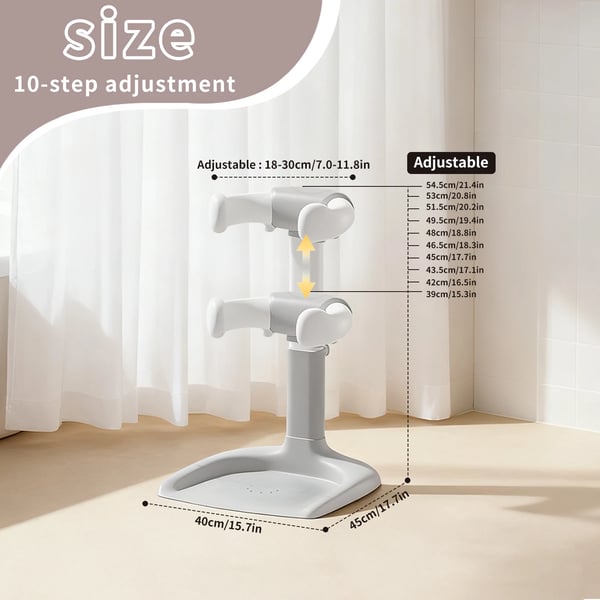 Babbadställning, Ergonomisk Design, Halkfri Bas,VIT